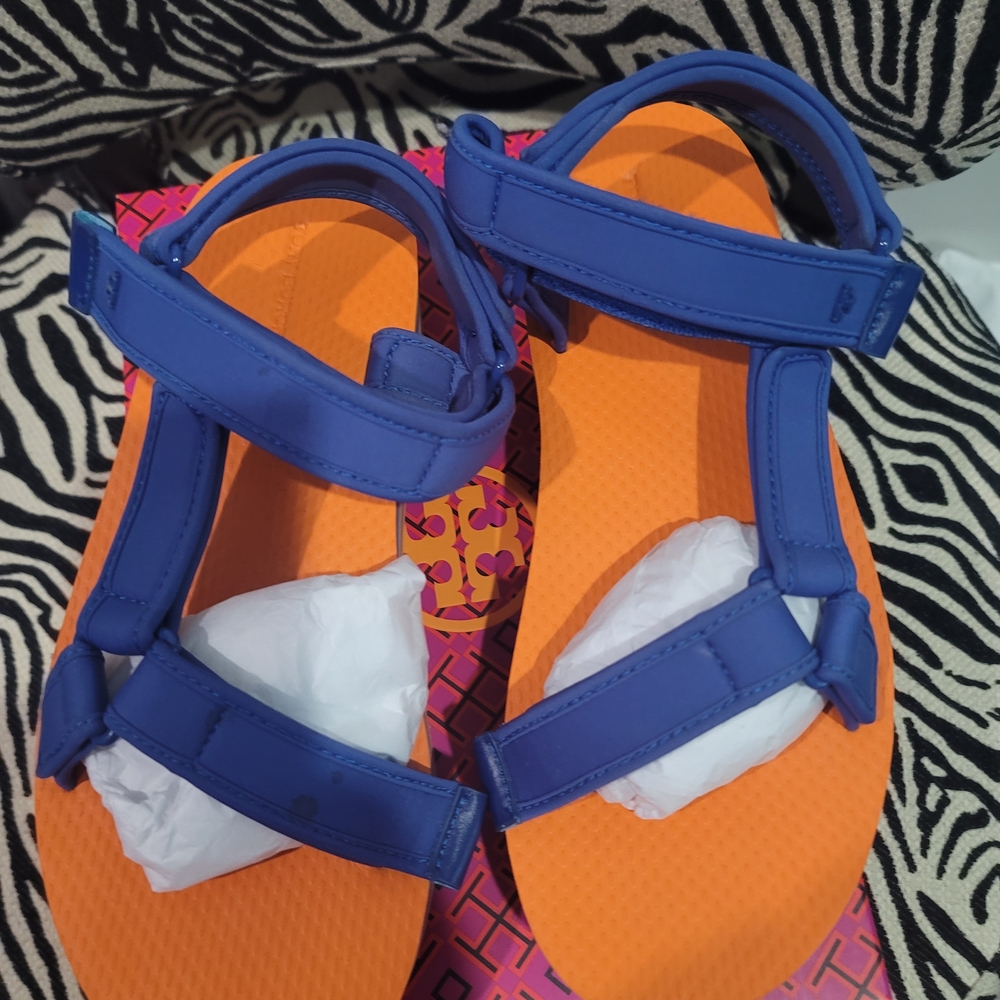 Blue and Orange Sandals